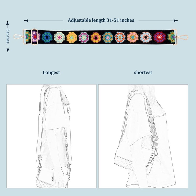 chushui Store Knit Purse Strap,Replacement Crossbody Wide Adjustable Shoulder Strap for Bag Handbag - Image 2